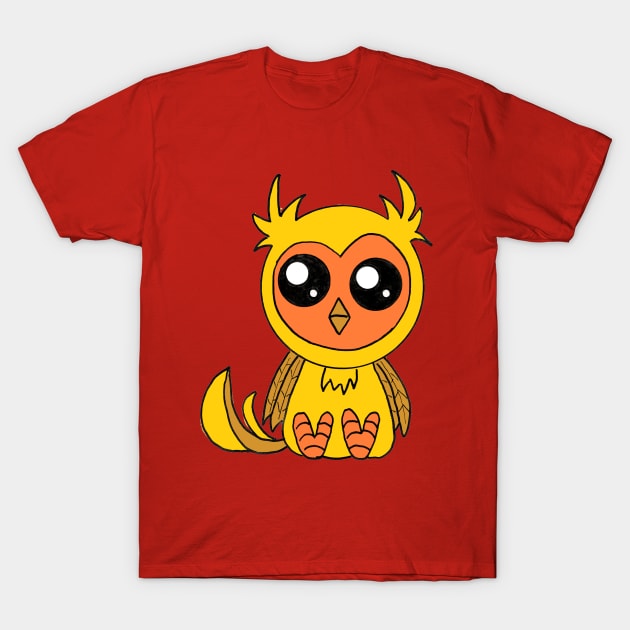 Golden Owl T-Shirt by Loose Tangent Arts